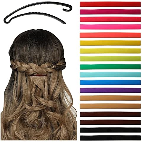 Small Plastic Dome Styling Hair Barrettes Clips - Decorative Clamps For Half Updo & Ponytail - For Girls, Women with Very Thin & Medium Hair - 18 Pcs Cover
