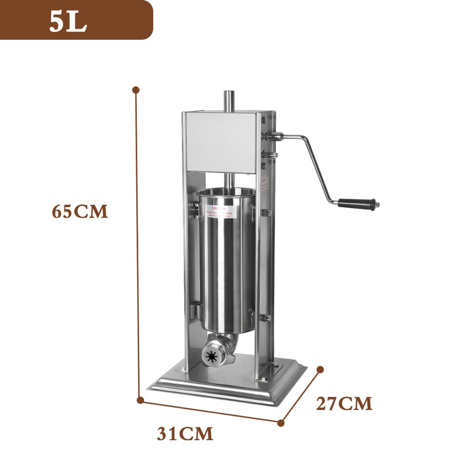 Máquina Manual para Hacer Churros y embutir Salchichas, con 4 boquillas, de Acero Inoxidable, para Hacer donas de Postre, Ideal para Uso doméstico y Comercial (5 l)