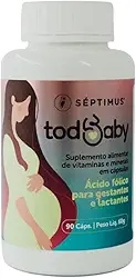 Todbaby Suplemento Vitamínico para Gestantes, Lactantes e Puérperas com 21 Nutrientes – Ácido Fólico, Ferro, Zinco e Vitaminas – 90 Cápsulas