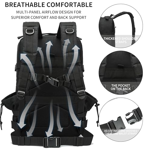 Image of Military Tactical Backpack 45L /25L 3 Day Assault Pack Molle Daypack Hiking Backpack for Men and Women