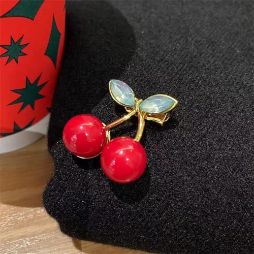 Image of Cute Lemon Brooch Pin for Women Rhinestone Fruit Little Brooch Sparkling Crystal Strawberry Cherry Enamel Pin Christmas Birthday Art Deco Jewelry Gifts