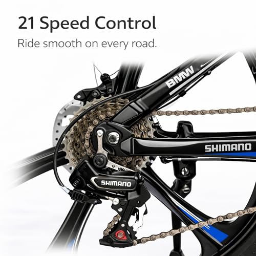 Image of X6 Series 21-Speed Gear Cycle for Men | Foldable 26-Inch Bicycle with 3-Spoke Alloy MacWheels, Dual Disc Brakes & Dual Suspension|Off-Road & City Riding Bike (Black)