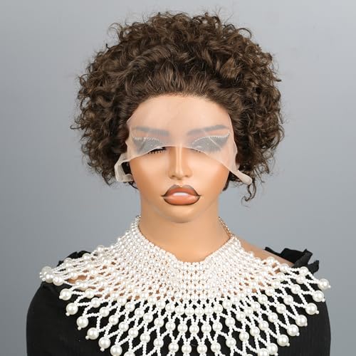 13x4 Pixie Cut Human Hair Wig Short Curly Human Hair