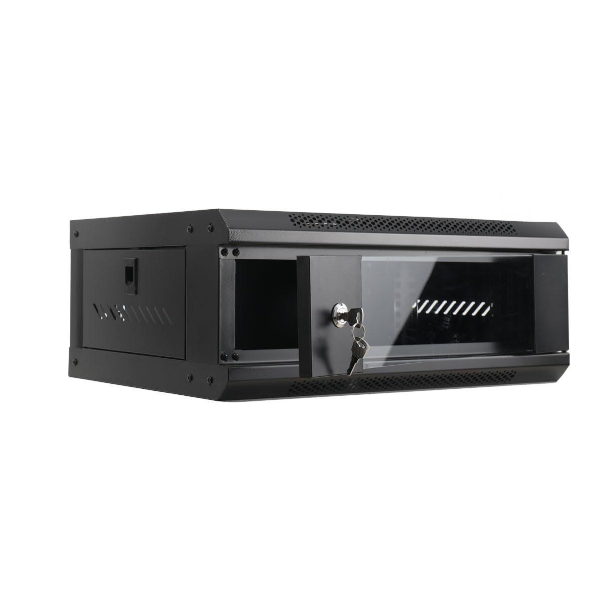 Servergehäuse 4HE Wandmontage Serverschrank IT Netzwerk Rack mit Schloss Tür & 2 Schlüssel, Wandmontierter Rack Gehäuse, 550×400×210mm
