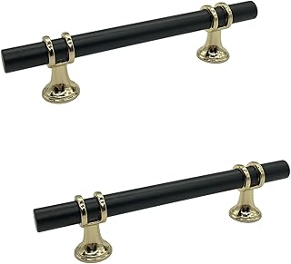 Ailindany 3-3/4"(96mm) Cabinet Pulls Black Dresser Knobs Zinc Alloy Wardrobe Furniture Door Drawer Knobs Pulls Handles Hardware Pulls for Cupboard Drawers, Pack of 2