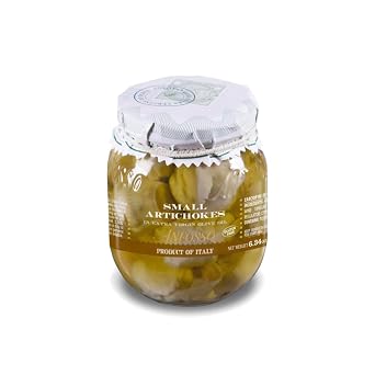 Anfosso Small Italian Artichokes in Extra Virgin Olive Oil, 180 g | Glass jar, gourmet appetizer