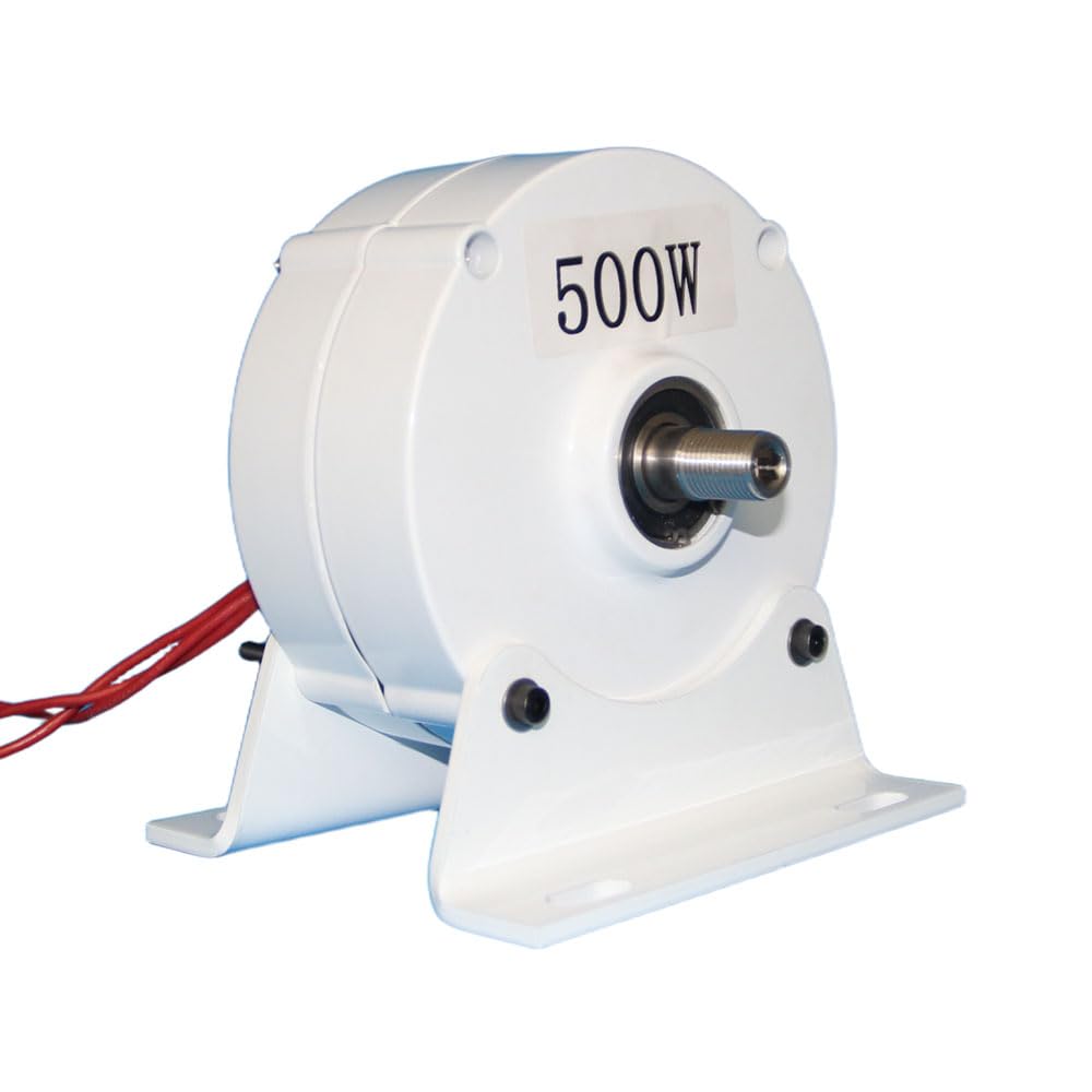 500W Permanentmagnet Generator Dreiphasen Dynamo 12V 24V 48V Elektro motor Windgenerator mit Basis für Windkraftanlage (12V mit Basis)