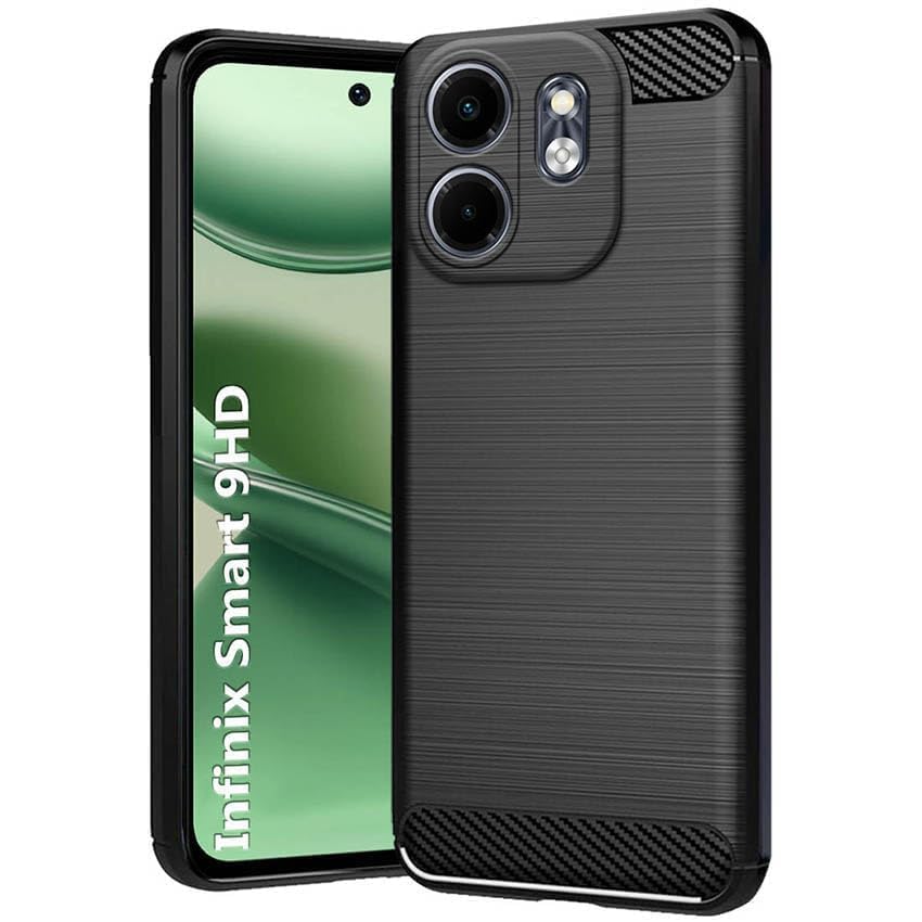 Image of Bintage Silicon Matte Rubber Hybrid Case Back Cover for Compatible Model with Infinix X6532C / Smart 9 HD - Black