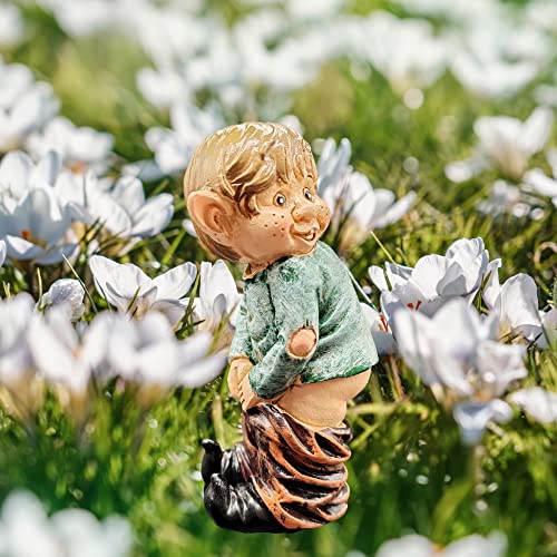 Wsmart Garden Gnome Funny Statue Outdoor Naughty Figurines Yard Lawn Porch Decoration Summer Go Away Gnome Novelty Gift (Resin Brown) #TOP1
