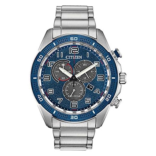 Citizen Eco-Drive Weekender Chronograph Mens Watch, Stainless Steel, Silver-Tone (Model: AT2440-51L)