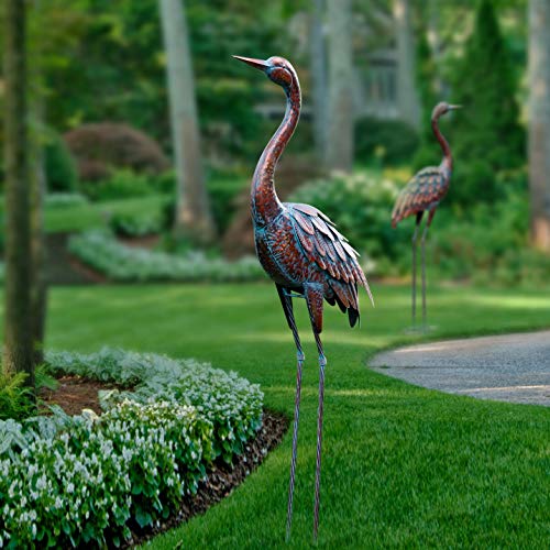 Outdoor Garden Statue Metal Crane Yard Art Decor Heron Statue Bird Sculpture - Thumbnail 5