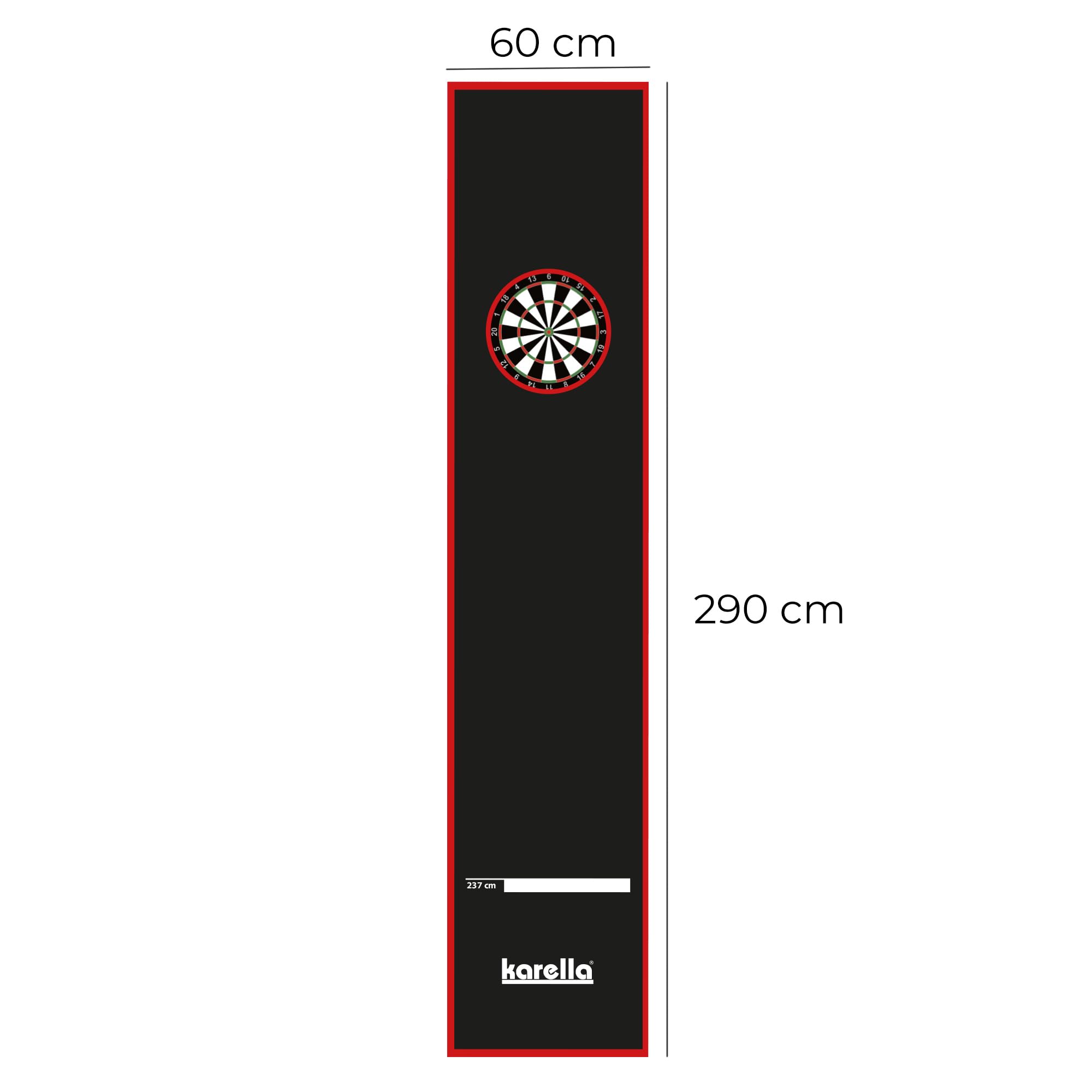 Tappeto Per Freccette Karella Premium - In Velour 290x60cm, Resistente E Conforme Alle Normative EU - Foto 9