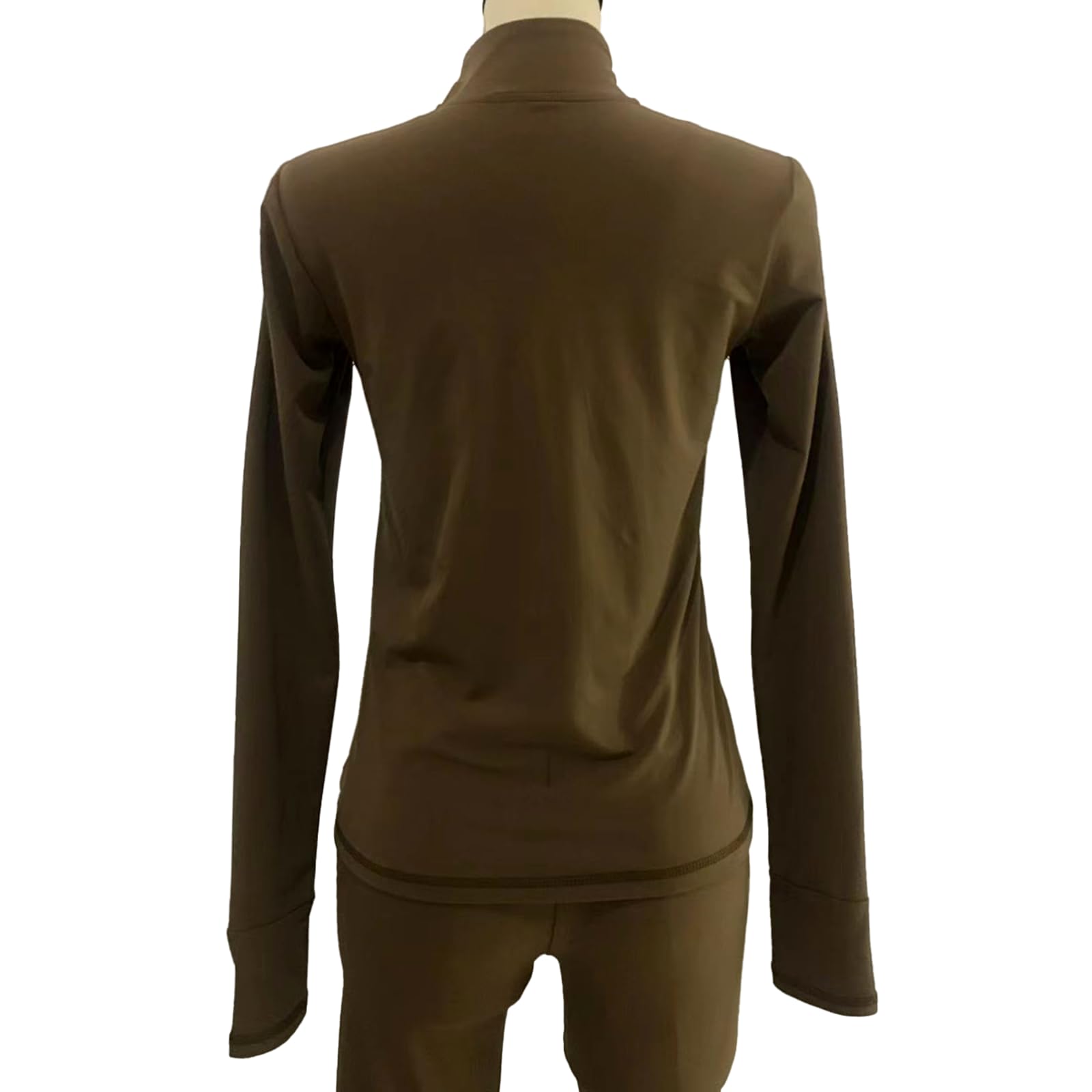 Pattinaggio Artistico Pantaloni e Giacca Set Donna Pantaloni da Pattinaggio sul Ghiaccio Abbigliamento da Allenamento Caldo per Pattinaggio(Size:3XS,Color:caffè)