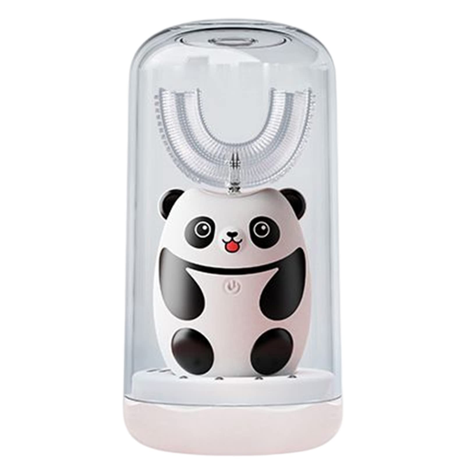 Spazzolino elettrico a forma di U per bambini, spazzolino elettrico a mano libera a 360°, pulizia orale dei denti, spazzolino elettrico per bambini da 2 a 6 anni, nero