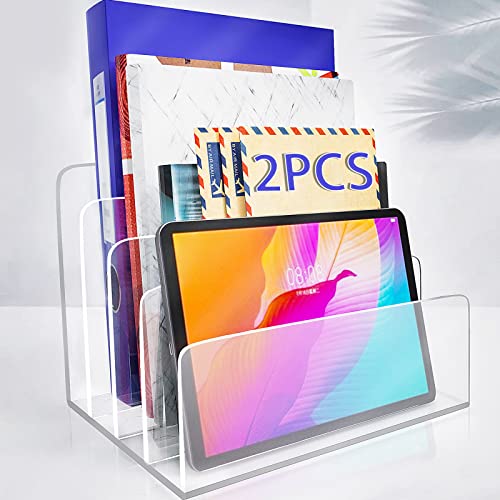 2-Section Clear Acrylic File Organizer