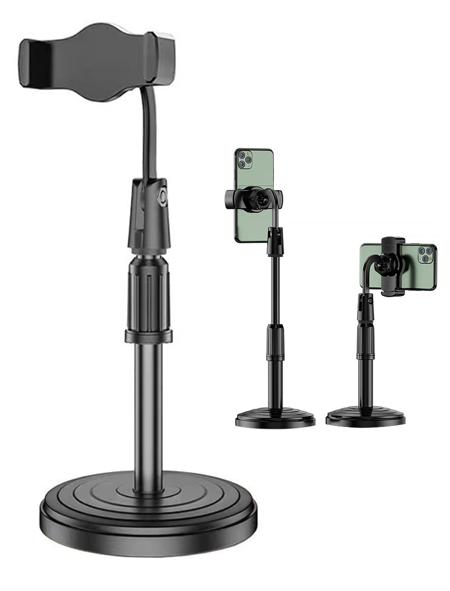 ECVV Universal Mobile Phone Holder Stand, Height Angle Adjustable Cell Phone Stand for Office, Flexible Desk iPhone Stand Compatible with All Phones