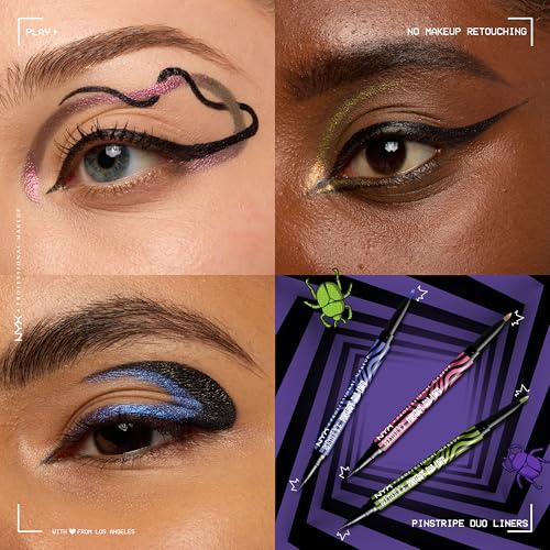 Delineador de ojos líquido negro y verde dual NYX miniatura 4