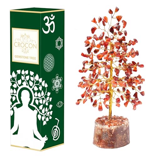 Crocon® Carnelian Crystal Tree of Life 10 inch Chakra Tree for Meditation