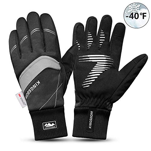 KINGSBOM Waterproof Warm Gloves - 3M Thinsulate Winter Touch Screen Thermal Gloves-