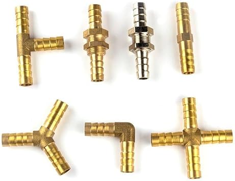 Brass Barb Pipe Fitting 2 3 4 Way Connector for 4mm 5mm 6mm 8mm 10mm 12mm 16mm 19mm Hose Copper Water Tube Fittings,G,4MM