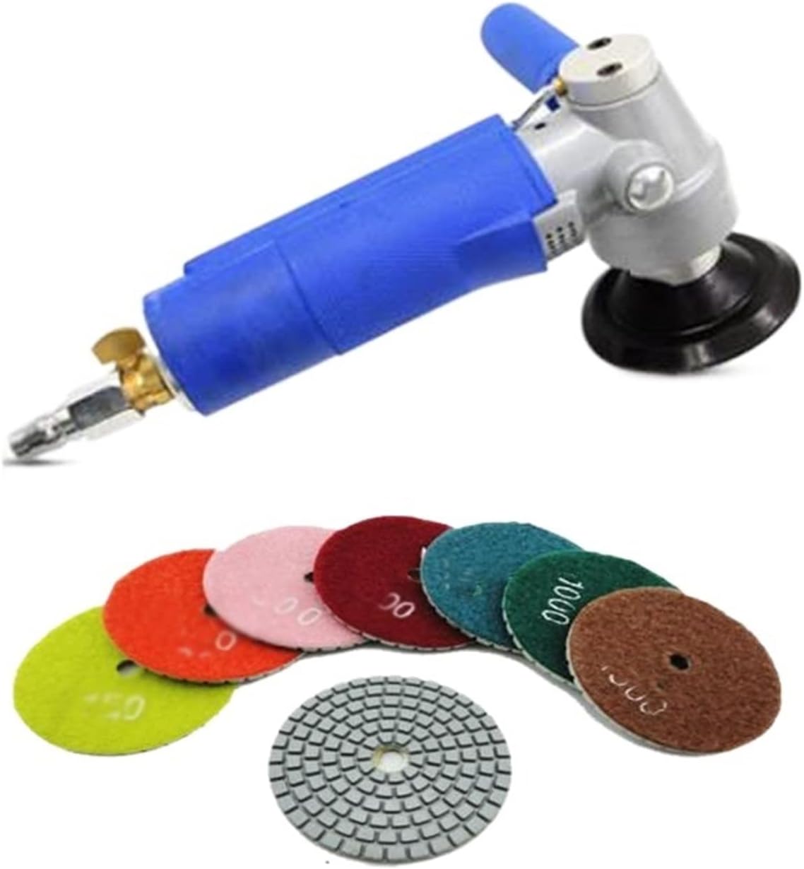 Wet Grinder 3 Inch 4 Inch Water Injection Pneumatic Water Mill Electroless Cloud Stone Machine Jade Marble Tile Polishing Machine Polishing Machine for Granite/Marble/Concrete/Stones