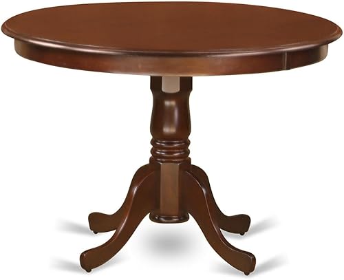 Miniatura 4 de East West Furniture HLT-MBK-TP Hartland - Mesa de comedor redonda con base de pedestal, 42 x 42 pulgadas, caoba y negro
