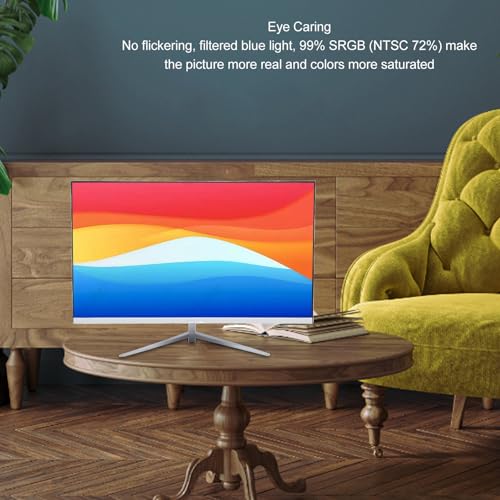 Image of Zunate 27 Inch FHD Monitor, 1080P Display 75Hz, Frameless Desktop Computer Monitor with HDMI VGA, 100 x 100mm VESA Mountable, 5ms Response Time (US Plug)