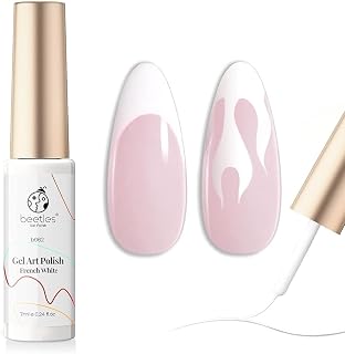 beetles Gel Polish Swirl Nail Art White Gel Liner Nail Polish 1 pcs 7ml Classic White Color Nails Art Paint for Thin French Tip Line Soak off Uv Lamp Manicure Salon