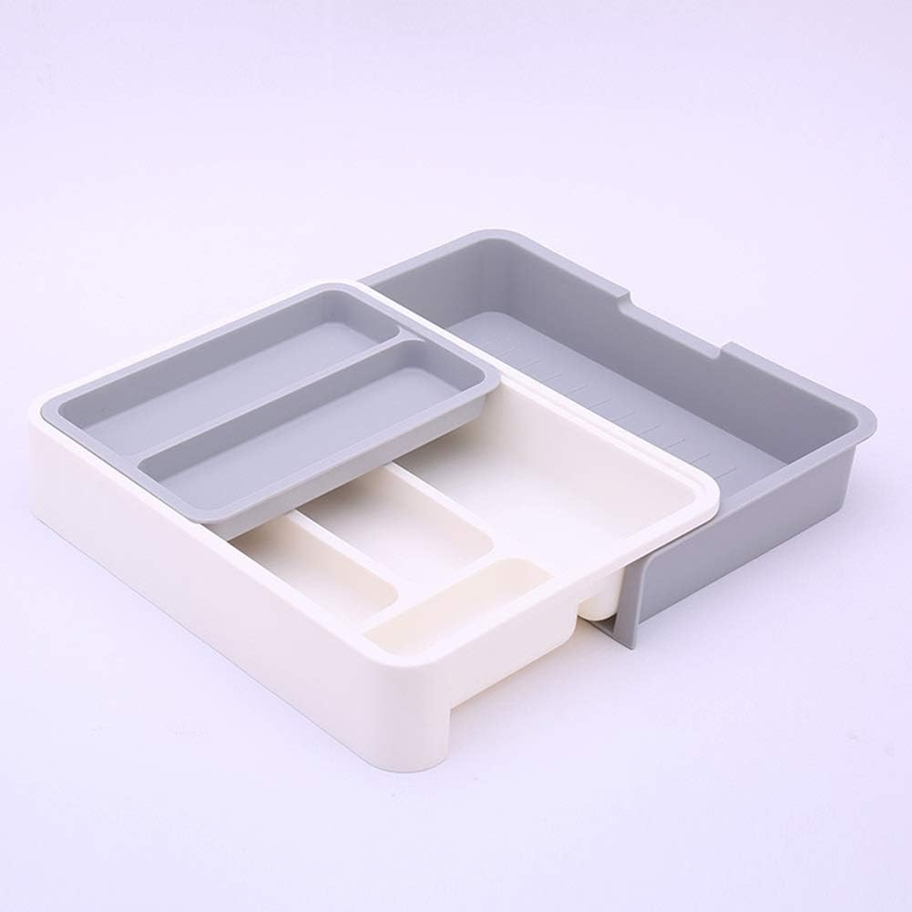 Kitchen Drawer Organizer Plastic Storage Cutlery Tray for Drawers Divider Utensil Multi Partition Safe Easy Clean