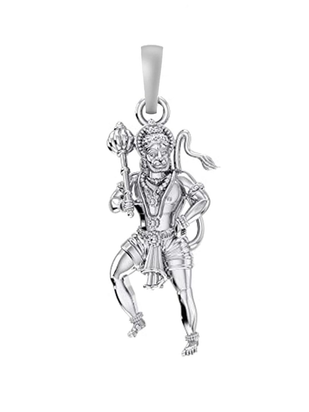 Sterling Silver (92.5% purity) God Hanuman Pendant for Men & Women Pure Silver Lord Bajrang Bali Locket for Good Health & Wealth