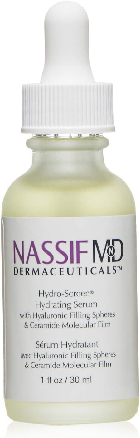 NassifMD Hydro-Screen Hydration Serum | Surgeon-Created Hyaluronic Acid, Ceramides & Retinol Formula for Plumping, Firming & Reducing Fine Lines