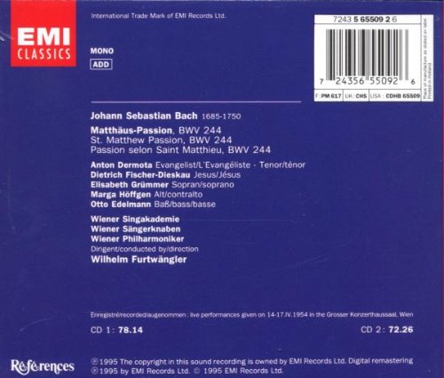 Vista 2 de Bach Matthaus-Passion Wilhelm Furtwangler 1954 recording