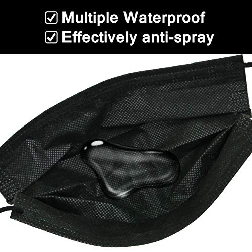 DIOLV 50 Stück Einwegmasken Erwachsene 4-lagige Atmungsaktive Nasen und Mundschutzmaske Dehnbare Elastische Ohrschlaufen Schwarz - Image 5