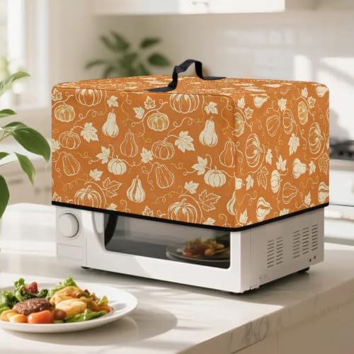 Image of Air Fryer Toaster Oven Dust Cover, Countertop Microwave Oven Cover for Home Indoor Fall Decor, S, 18.25 x 14.5 x 11 Inches, Pumpkin Leaf Orange