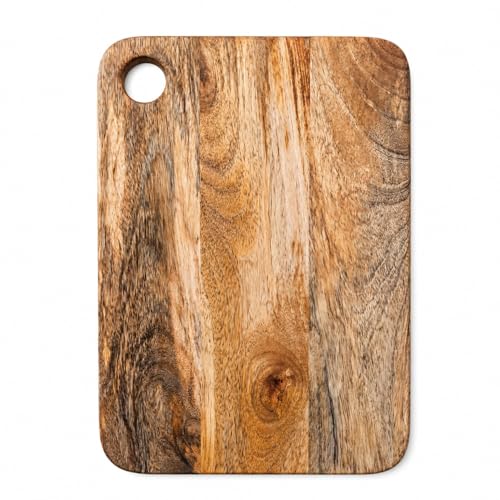 Image of Handcrafted Wooden Chopping Board for Kitchen | Cutting Board & Serving Platter | Food Safe Wooden Board for Vegetables, Fruits, Cheese & Bread | Multiple Designs (Rectangular, Mango Wood)