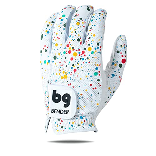 Bender Gloves - Men's Golf Glove, Durable Mesh Material, Unique Golf Gloves Men Right Handed Golfer (Wear On Left)