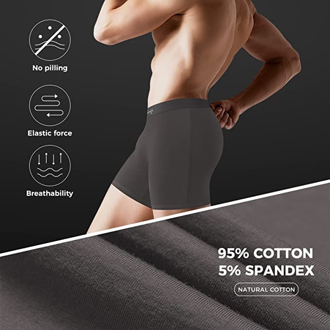 5Mayi Mens Boxer Briefs Mens Underwear Men Soft Cotton Open Fly Underwear 6 Pack S M L XL XXL3