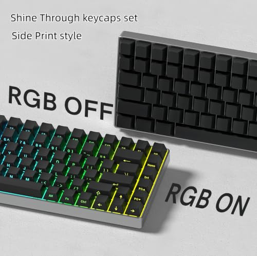 Image of dagaladoo Shine Through keycaps Set,Double Shot PBT keycaps Black