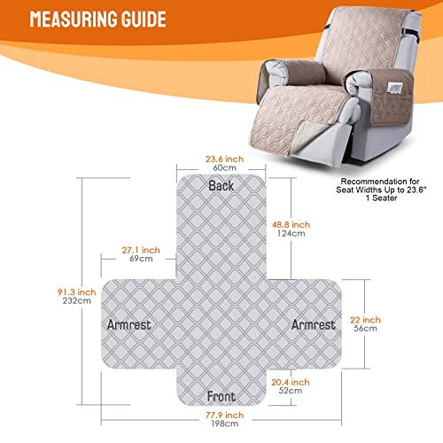 Image of VANSOFY Waterproof Recliner Chair Cover, Non-Slip Dog Furniture Protector Washable Slipcover With Pocket, Elastic Straps for Kids, Pets
