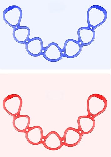 STmea Trainingsbänder, 7 Ringe, verstellbare Widerstandsbänder für Oberkörper, Zuhause, Workout, Walking, Training, Fitnessprogramm, Übungsband, Stretch-Band Erholung, 84 x 8,3 cm (Dunkelblau + Rot) Cover