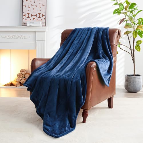Hyleory Heated Throw Blanket Flannel Electric Blanket Throw With 4 Hrs Timer Auto-Off & 3 Heating Levels Sherpa Heated Blankets With Overheating Protection,50"X60",Navy Blue thumb #6