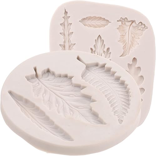 SEWACC 2 piezas de hojas de arce de silicona para tartas, nubes de hojas de otoño, moldes de chocolate, moldes de pastelería fondant, herramienta de