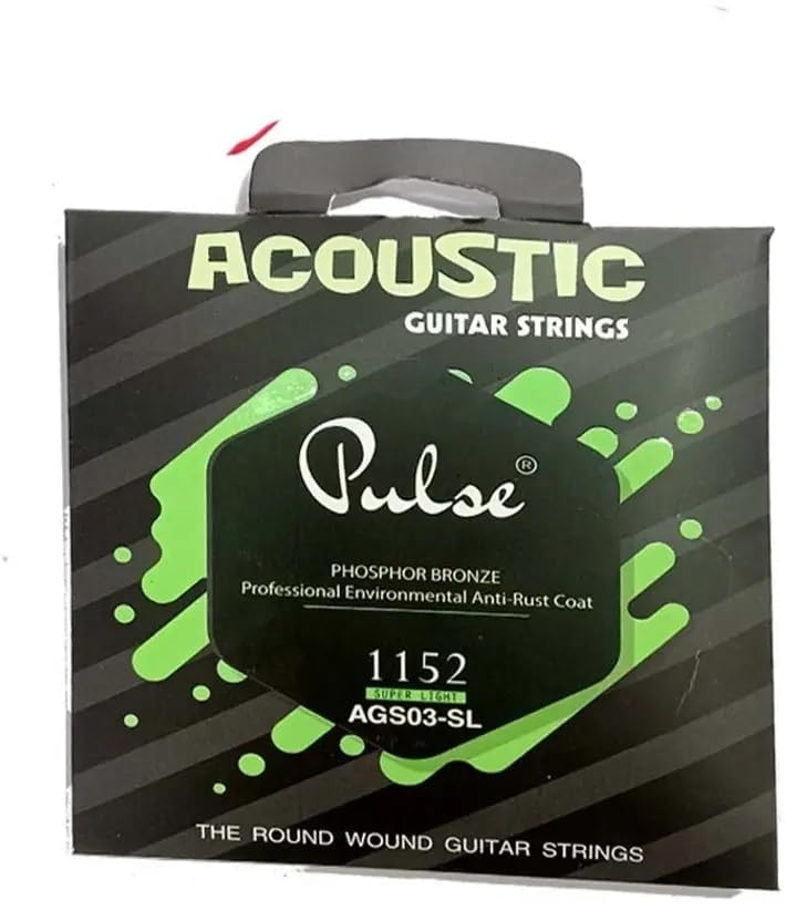 Pulse Acoustic Guitar Strings, Phosphor Bronze, Super Light Gauge .11, Round Wound, Anti-Rust Coating, AGS03-SL, 6 Strings-image-39