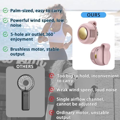 Mini ventilador recargable con clip de diseño compacto y silencioso 7