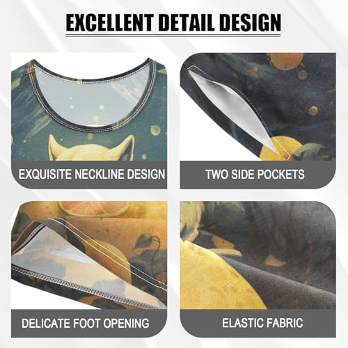 ALAZA Wolf and Lemon Pajama Set Short Sleeve Sleepwear Soft Lounge Nightwear4