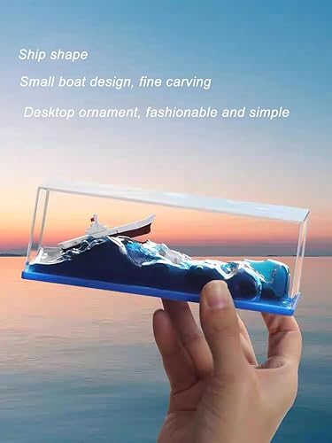 NETFEN Barco insumergible en una caja, botella de deriva de líquido de barco,Decoración de modelo de deriva de líquido de crucero, decoración del