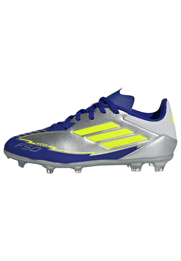 Adidas F50 League Childrens Firm Ground Football Boots Silver Size C10 (28)