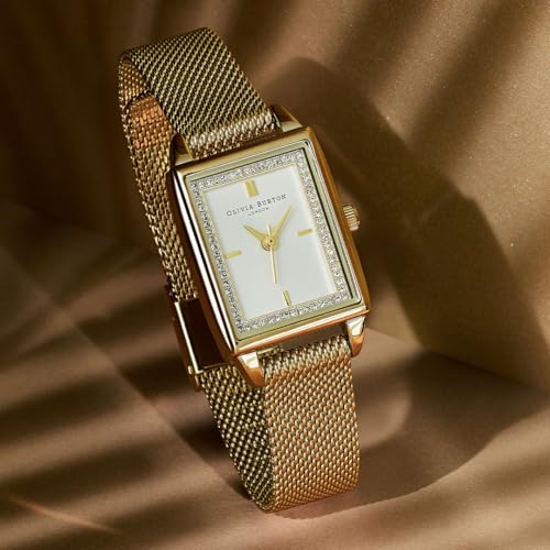 Image of Olivia Burton Rectangular Women's Watch - 25.5mm, 3H Quartz Movement, Stainless Steel, Water Resistant 30M (3ATM)