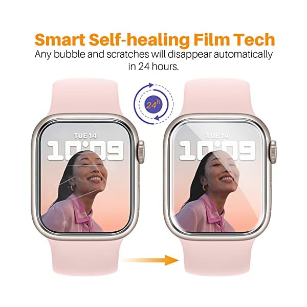 LK [6 Pack] Protector Pantalla Compatible con Apple Watch Series 7 45MM - Imagen 4