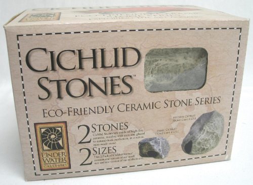 Underwater Galleries Aquarium Rock Caves- Cichlid Stone 3 Assorted Hollow Ceramic Caves